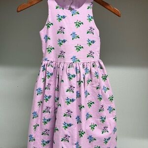 Janie & Jack Girls Dress – Lavender Floral with Cut-Out Back, Size 7